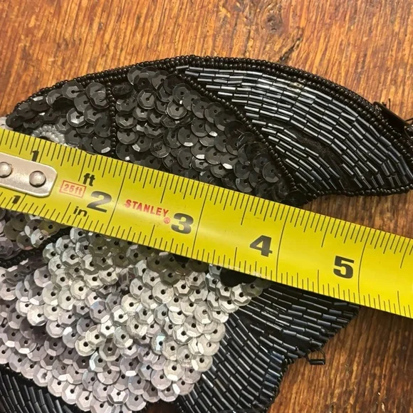 Purse Satin Beaded Fish Wristlet Wee Tiny Bag💄#dontforgetyourlipgloss💄#fire - Picture 8 of 10